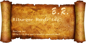 Biburger Renátó névjegykártya